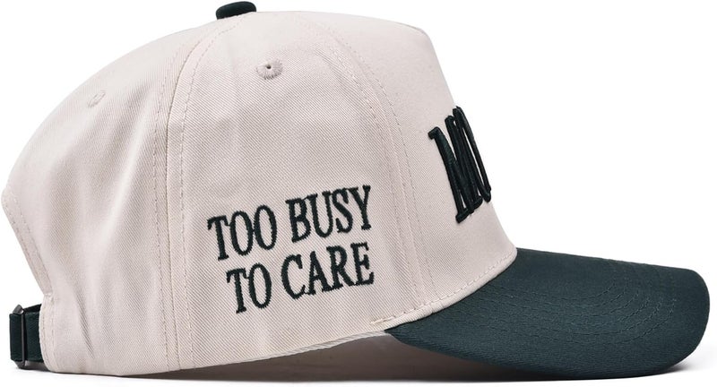 Abdkw Mommin Trucker Hat | Vintage Two-Tone Women's Baseball Cap,with Mommin Embroidery Ponytail Fit,Outdoor and Daily Use - Image 2